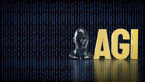 The Human Bust Ana AGI for Technology concept 3d rendering. Stock Illustration