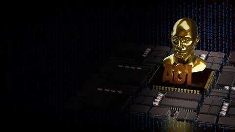 The Human Bust Ana AGI for Technology concept 3d rendering. Stock Illustration