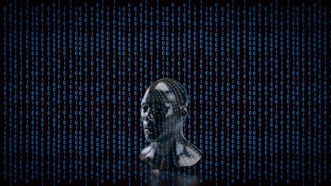 The Human Bust Ana AGI for Technology concept 3d rendering. Stock Illustration