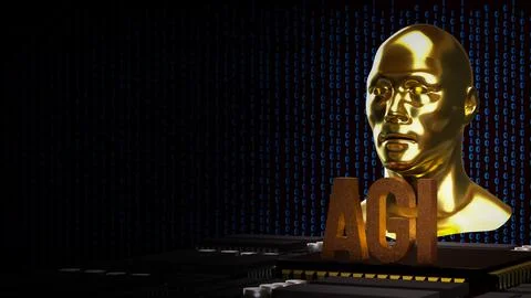 The Human Bust Ana AGI for Technology concept 3d rendering. Stock Illustration