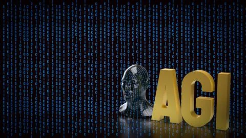 The Human Bust Ana AGI for Technology concept 3d rendering. Stock Illustration