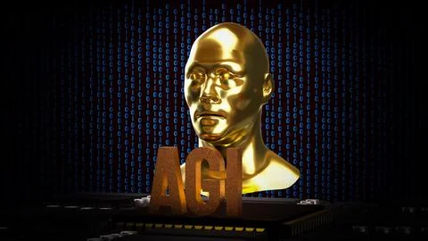 The Human Bust Ana AGI for Technology concept 3d rendering. Stock Illustration
