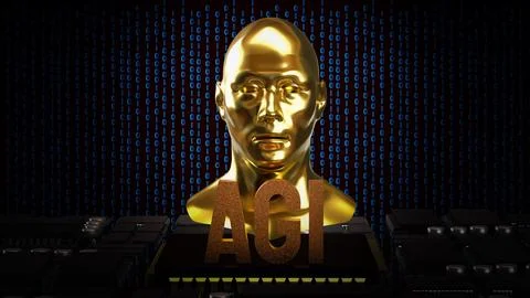 The Human Bust Ana AGI for Technology concept 3d rendering. Stock Illustration