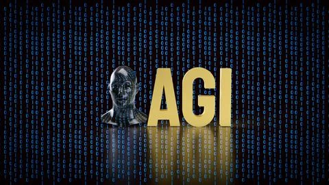 The Human Bust Ana AGI for Technology concept 3d rendering. Stock Illustration