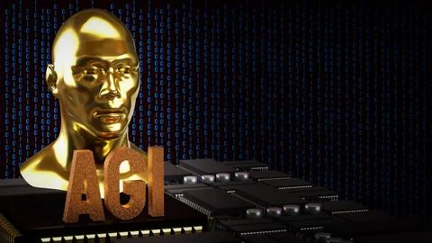 The Human Bust Ana AGI for Technology concept 3d rendering. Stock Photos