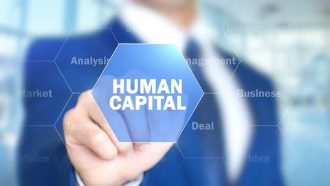 Human Capital, Businessman Using Augmented Holographic Interface Stock-Footage 90073717