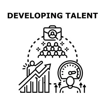 Human capital developing improving business performance concept Illustrazione stock