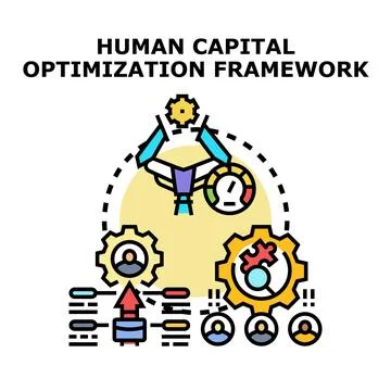 Human capital optimization framework developing personnel strategy Stock Illustration