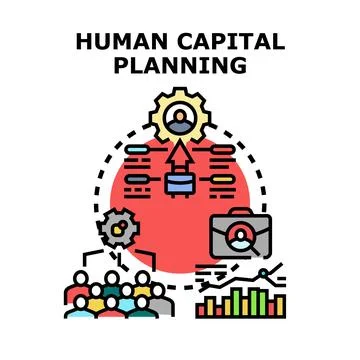 Human capital planning development strategy process Illustrazione stock