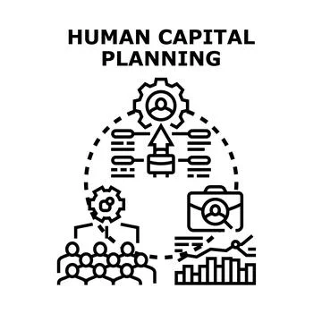 Human capital planning development strategy process Illustrazione stock
