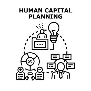 Human capital planning optimizing business strategy and development 스톡 일러스트