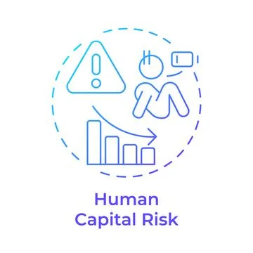 Human capital risk blue gradient concept icon Illustrazione stock
