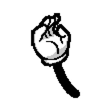 Human cartoon hand pixel art vector illustration Stock Illustration