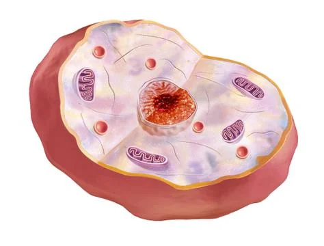 Human cell, anatomy image. Stock Illustration