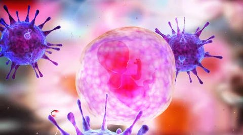 Human cell and viruses, concept for genetic diseases Stock Footage 58799004