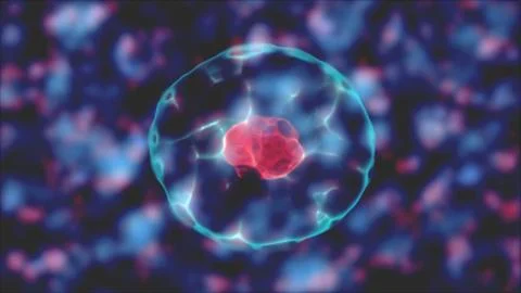 Human cell or Embryonic stem cell microscope background. Biology concept. 3.. Stock Photos