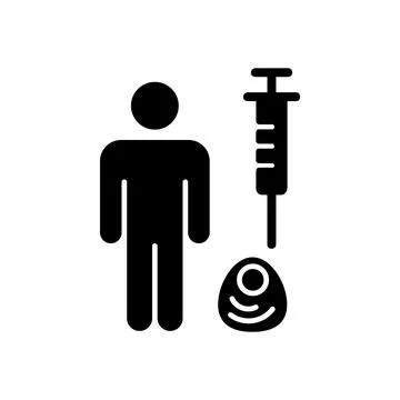 Human cell testing black glyph icon Stock Illustration