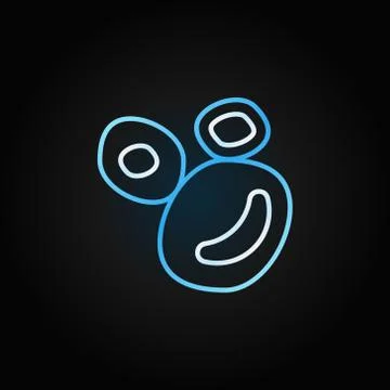 Human Cell vector blue icon in outline style on dark background Stock-Illustration