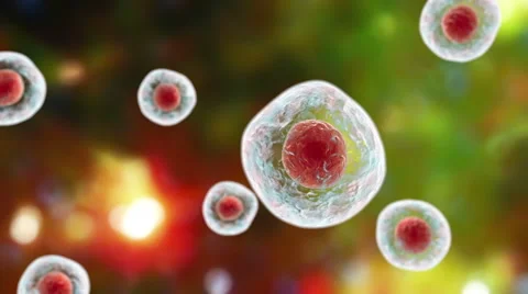 Human cells floating on colorful background Stock Footage 68794837
