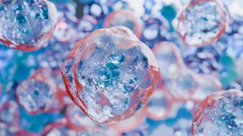 Human cells floating, Embryonic stem cell, Cellular therapy Regeneration, Stock Footage 264950987