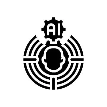 Human centered ai ethical glyph icon vector illustration Illustrazione stock