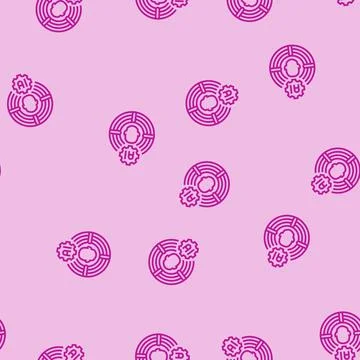 Human centered ai ethical line seamless pattern Stock Illustration