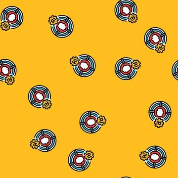Human centered ai ethical vector seamless pattern Illustrazione stock