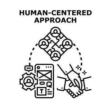 Human centered approach developing user experience solution Stock Illustration