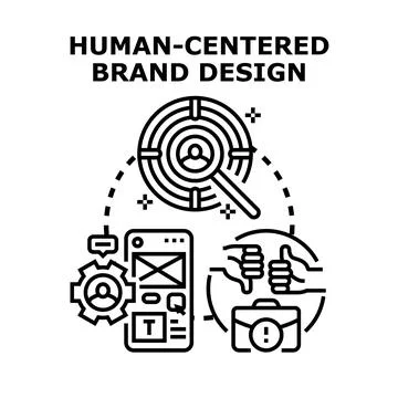 Human centered brand design concept developing strategy Stock Illustration