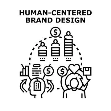 Human centered brand design developing business value Stock Illustration