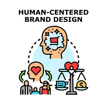 Human centered brand design strategy prioritizing customer value Stock Illustration