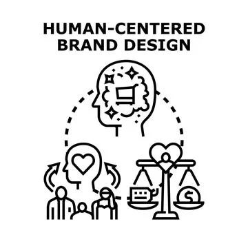 Human centered brand design strategy prioritizing customer value Stock Illustration