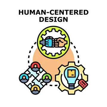Human centered design concept for user experience development Stock Illustration