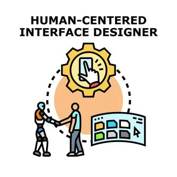 Human centered design creating intuitive digital interface solutions Ilustración de archivo