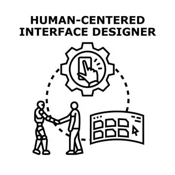 Human centered design creating intuitive digital interface solutions Stock Illustration