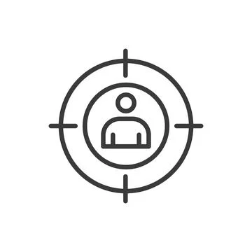 Human-centered design, icon in line design. Human, centered, design, user Illustrazione stock