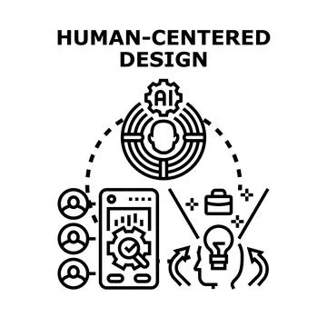 Human centered design process and user experience development Illustration