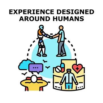 Human centered experience with artificial intelligence future 스톡 일러스트