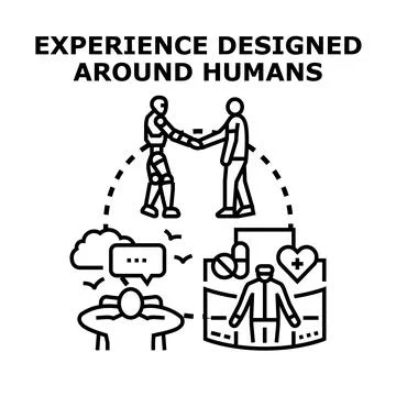 Human centered experience with artificial intelligence future Stock Illustration