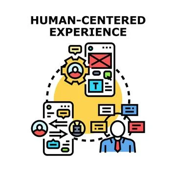 Human centered experience concept in digital product development Stock Illustration