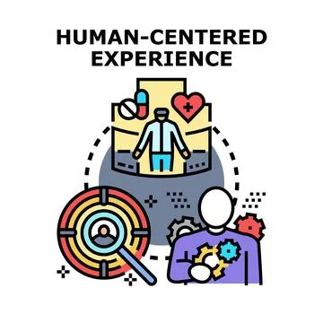 Human centered experience focusing on individual needs and personalization Stock Illustration