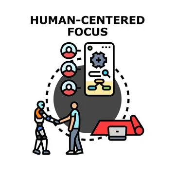 Human centered focus, design, and user experience prioritizing people Stock Illustration
