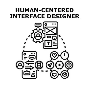 Human centered interface designer optimizing user experience Stock Illustration