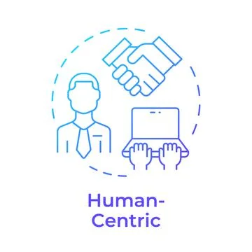 Human-centric blue gradient concept icon Stock Illustration