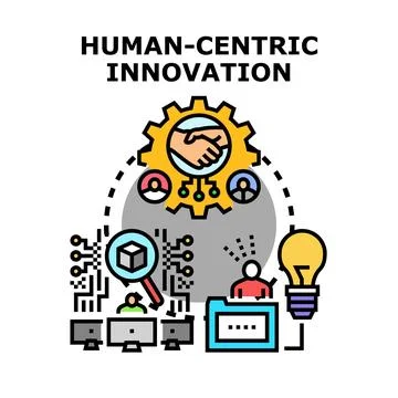Human centric innovation process design development concept Stock Illustration