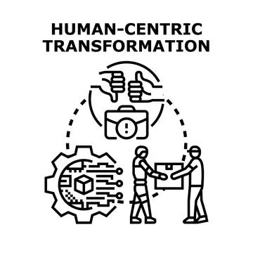 Human centric transformation concept business strategy Stock Illustration