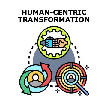 Human centric transformation concept developing business process イラスト素材