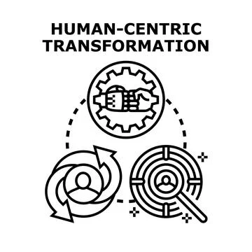Human centric transformation concept developing business process Stock Illustration