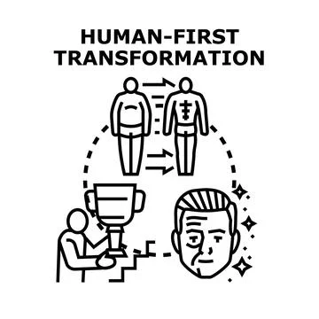 Human centric transformation for personal development progress Stock Illustration