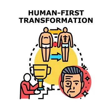 Human centric transformation for personal development progress Stock Illustration